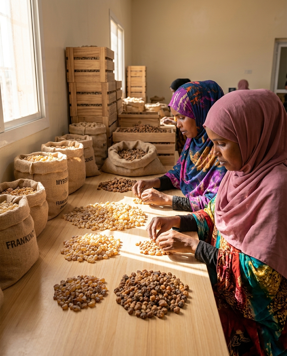 Natural resin sourcing and grading